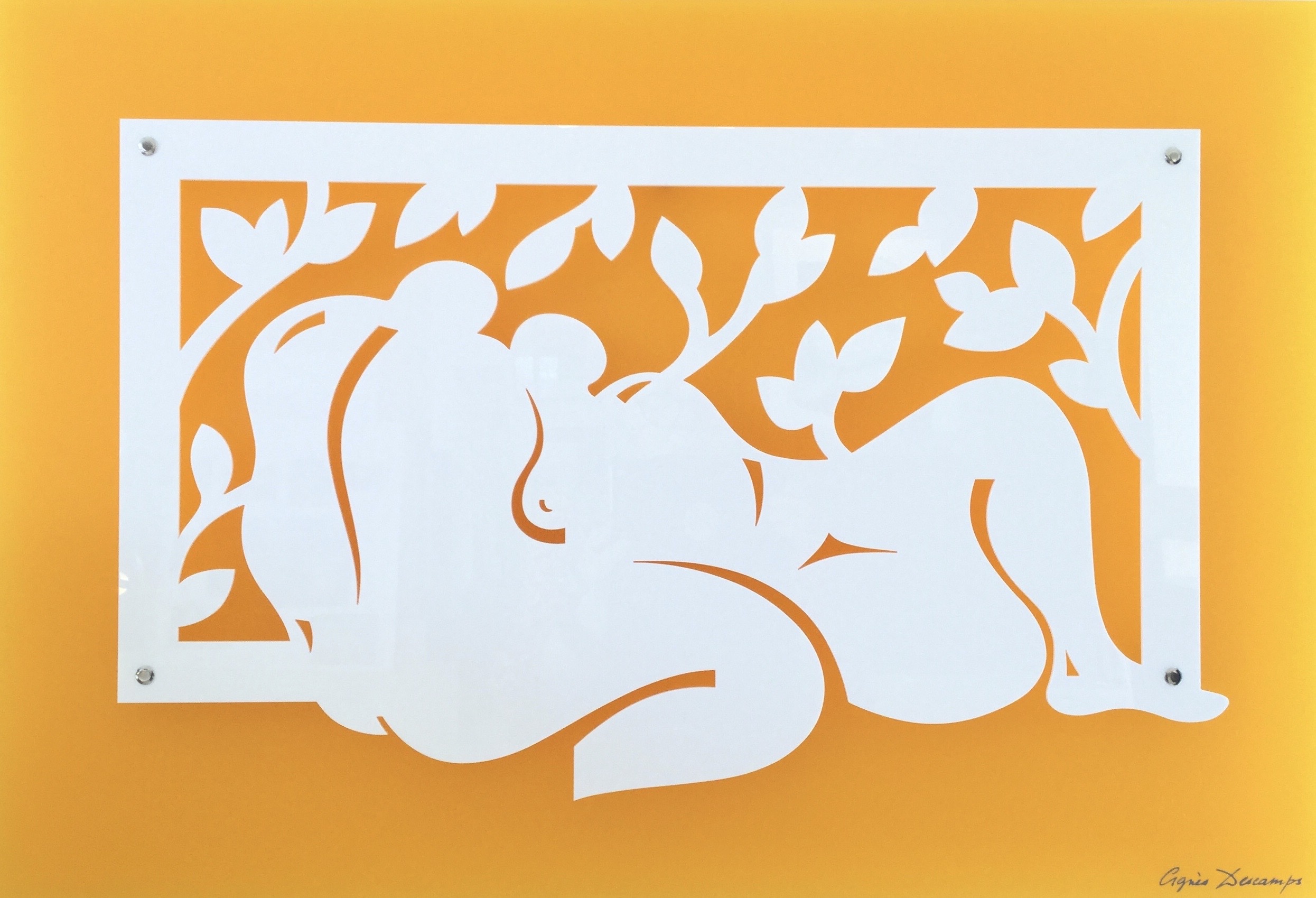 Œuvre métallique sculpturale expressive